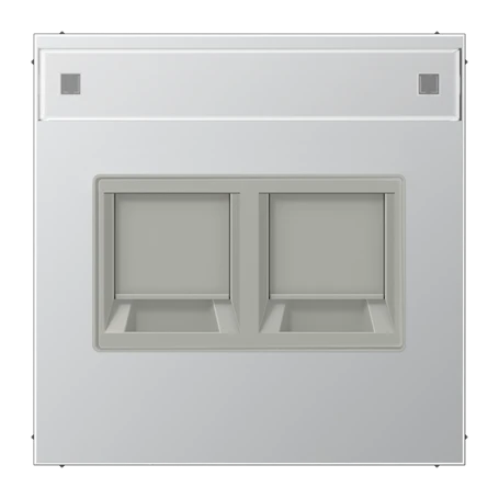 Afdekking (klikbevestiging) voor modular jack, 2-voudig, Avaya, Aluminium