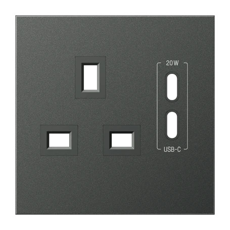Centre plate for socket insert 521 G-CC20, aluminium laquered, anthracite