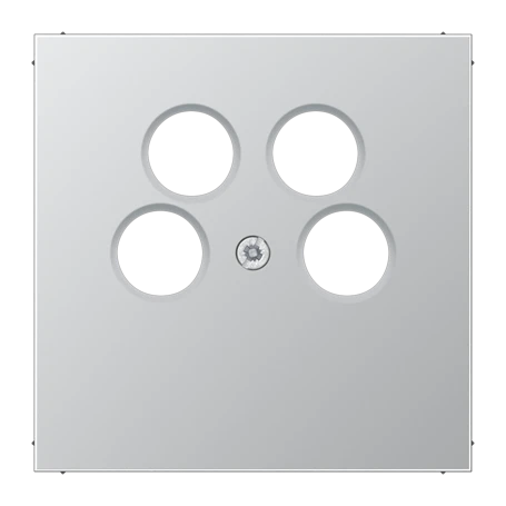 Afdekking 1-voudig, voor 4-gats SAT-TV-aansluitdoos (Axing), Aluminium