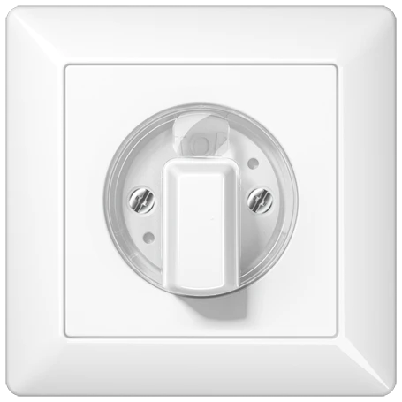 Enjoliveur avec cadre intégré 1 voie, pour interrupteur rotatif, Blanc