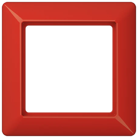 Frame 1-gang, for covers with glass plate, red (similar RAL 3000)