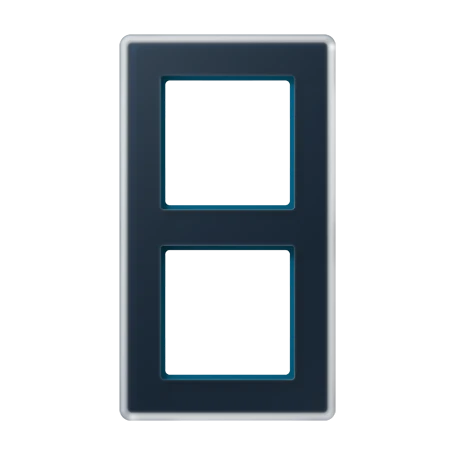 Glass frame 2-gang, night blue