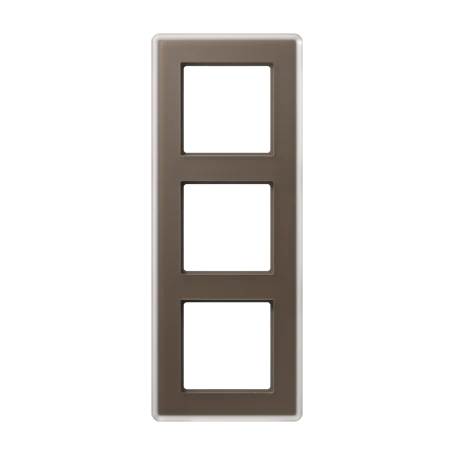 Glass frame 3-gang, mocha