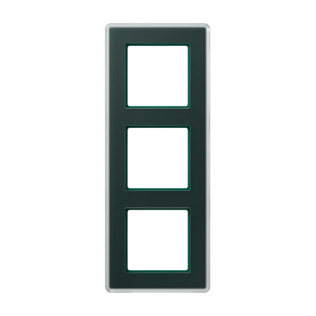Glass frame 3-gang, emerald green