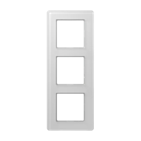 Glass frame 3-gang, white