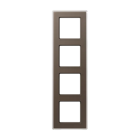 Glass frame 4-gang, mocha