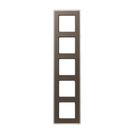 Glass frame 5-gang, mocha
