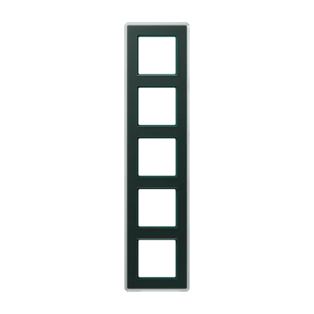 Glass frame 5-gang, emerald green