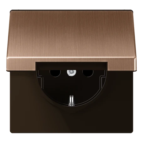 SCHUKO® socket, brushed bronze