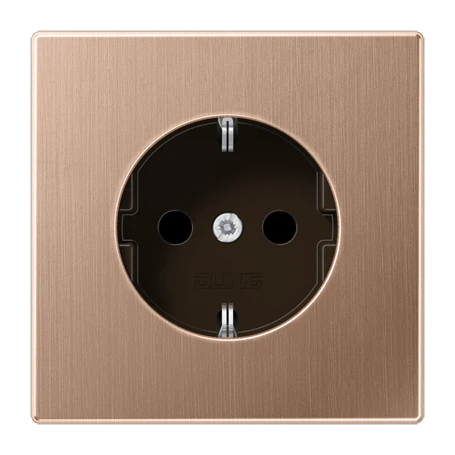 SCHUKO® socket, screw terminals, brushed bronze