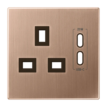 Centre plate for socket insert 521 G-CC20, brushed bronze