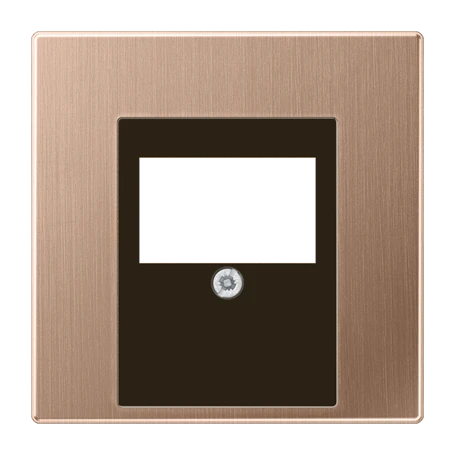 Centre plate for telephone sockets, 1-gang, brushed bronze