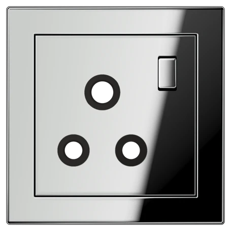 Centre plate with integrated frame for socket insert BS 2171-15 EINS and 3171-15 EINS, chrome