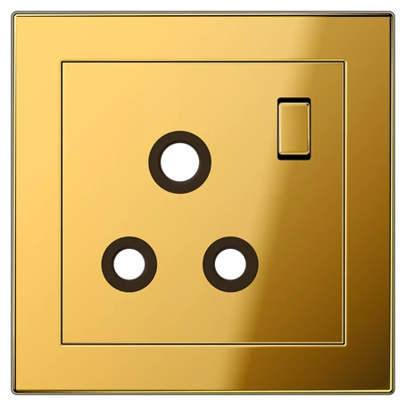 Centre plate with integrated frame for socket insert BS 2171-15 EINS and 3171-15 EINS, gold-coloured