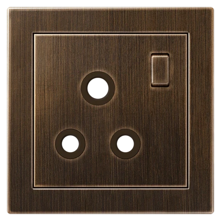 Centre plate with integrated frame for socket insert BS 2171-15 EINS and 3171-15 EINS, antique brass