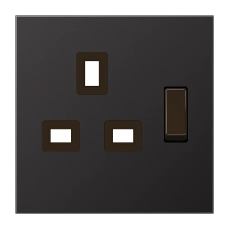 Centre plate for socket insert BS 2171 EINS and 3171 EINS, aluminium laquered, dark (aluminium lacquered)