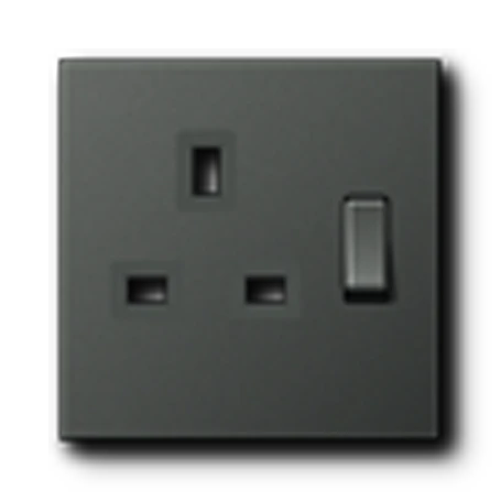 Centre plate for socket insert BS 2171 EINS and 3171 EINS, aluminium laquered, anthracite