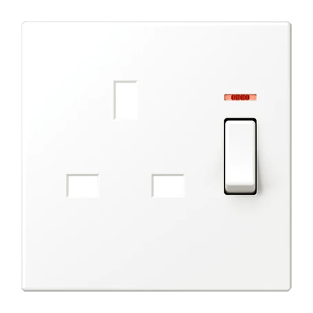 Centre plate for socket insert BS 2171 KO EINS and 3171 KO EINS, with pilot light, thermoplastic, white