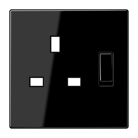 Centre plate for socket insert BS 2171 EINS and 3171 EINS, thermoplastic, black