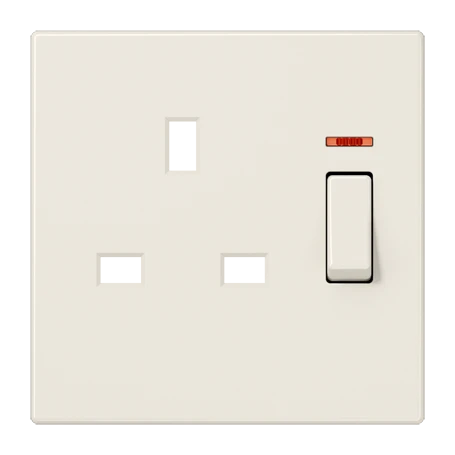 Centre plate for socket insert BS 2171 KO EINS and 3171 KO EINS, with pilot light, duroplastic, ivory