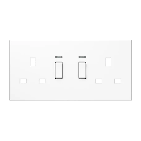 Centre plate for socket insert BS 2172 KO EINS and BS 3172 KO EINS, with pilot light, duroplastic, white