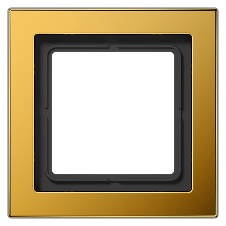 Frame 1-gang, suitable for British Standard installations (supporting frame 80 x 80), gold-coloured