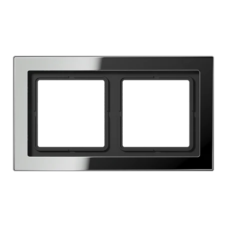 Frame 2-gang, suitable for British Standard installations (supporting frame 80 x 80), chrome