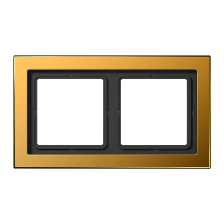 Frame 2-gang, suitable for British Standard installations (supporting frame 80 x 80), gold-coloured