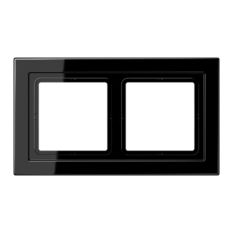 Frame 2-gang, suitable for British Standard installations (supporting frame 80 x 80), black