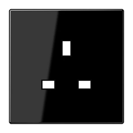 Centre plate for socket insert BS 2521 EINS and 3521 EINS, duroplastic, black