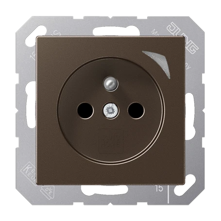 JUNG HOME wandcontactdoos Energy, Frans/Belgisch systeem, Safety Plus, mokka