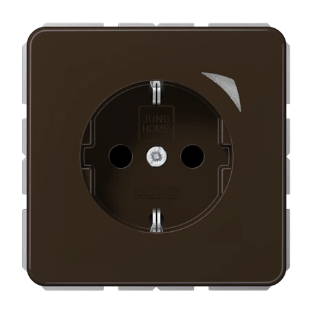 JUNG HOME wandcontactdoos met randaarde Energy, Safety Plus, bruin