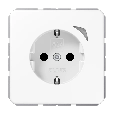 JUNG HOME wandcontactdoos met randaarde Energy, Safety Plus, alpine wit