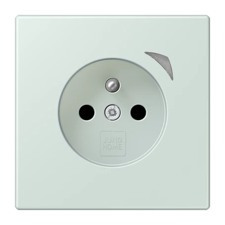 Prise JUNG HOME, système français et belge, Safety Plus, céruléen pale