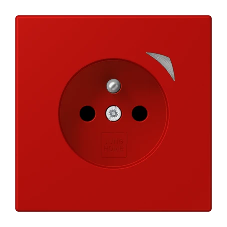 Prise JUNG HOME, système français et belge, Safety Plus, rouge vermillon 31