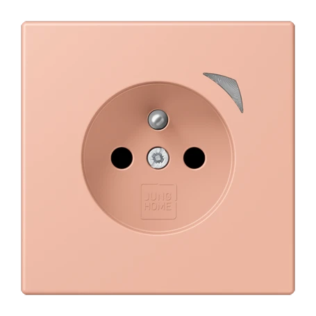 Prise JUNG HOME, système français et belge, Safety Plus, rose clair