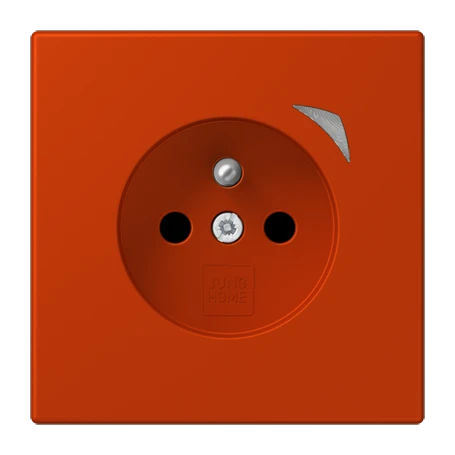 Prise JUNG HOME, système français et belge, Safety Plus, rouge vermillon 59