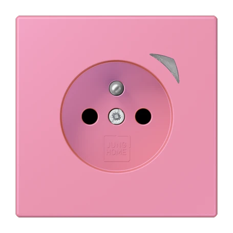 Prise JUNG HOME, système français et belge, Safety Plus, rose vif