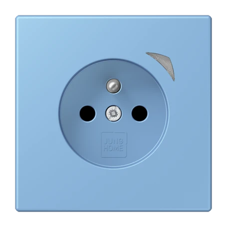 Prise JUNG HOME, système français et belge, Safety Plus, bleu céruléen 59