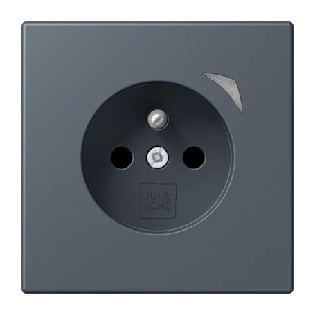 Prise JUNG HOME, système français et belge, Safety Plus, gris fonce 59