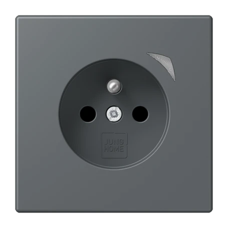 Prise JUNG HOME Energy, système français et belge, Safety Plus, gris foncé 31 (32010)