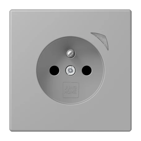 Prise JUNG HOME Energy, système français et belge, Safety Plus, gris moyen (32012)