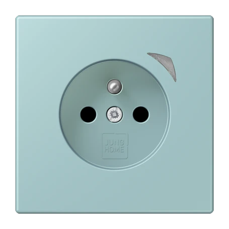 Prise JUNG HOME Energy, système français et belge, Safety Plus, céruléen clair