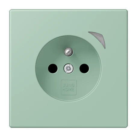 Prise JUNG HOME Energy, système français et belge, Safety Plus, vert anglais clair