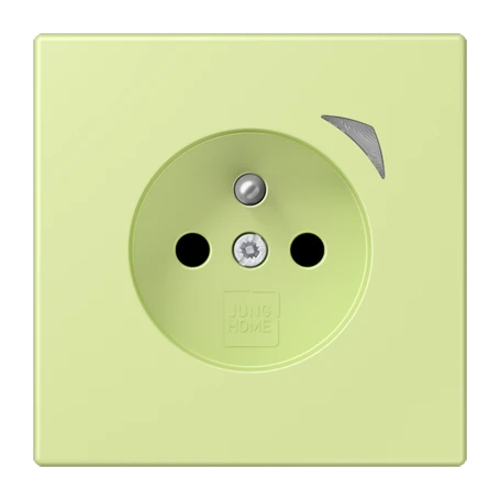 Prise JUNG HOME Energy, système français et belge, Safety Plus, vert jaune clair