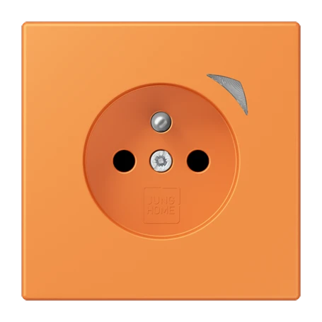 Prise JUNG HOME Energy, système français et belge, Safety Plus, orange clair