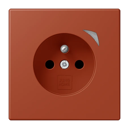 Prise JUNG HOME Energy, système français et belge, Safety Plus, l'ocre rouge