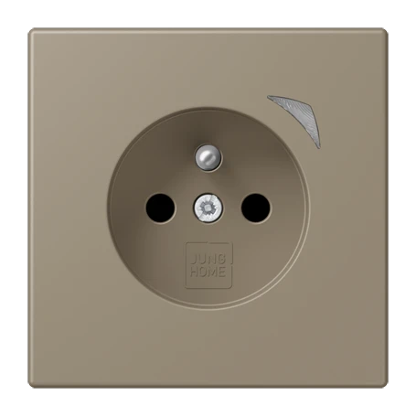 Prise JUNG HOME Energy, système français et belge, Safety Plus, ombre naturelle moyenne