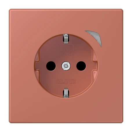 Prise JUNG HOME version SCHUKO® Energy, Safety Plus, terre sienne brique