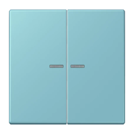 JUNG HOME push-button 2-gang, with lens, céruléen moyen (32032)